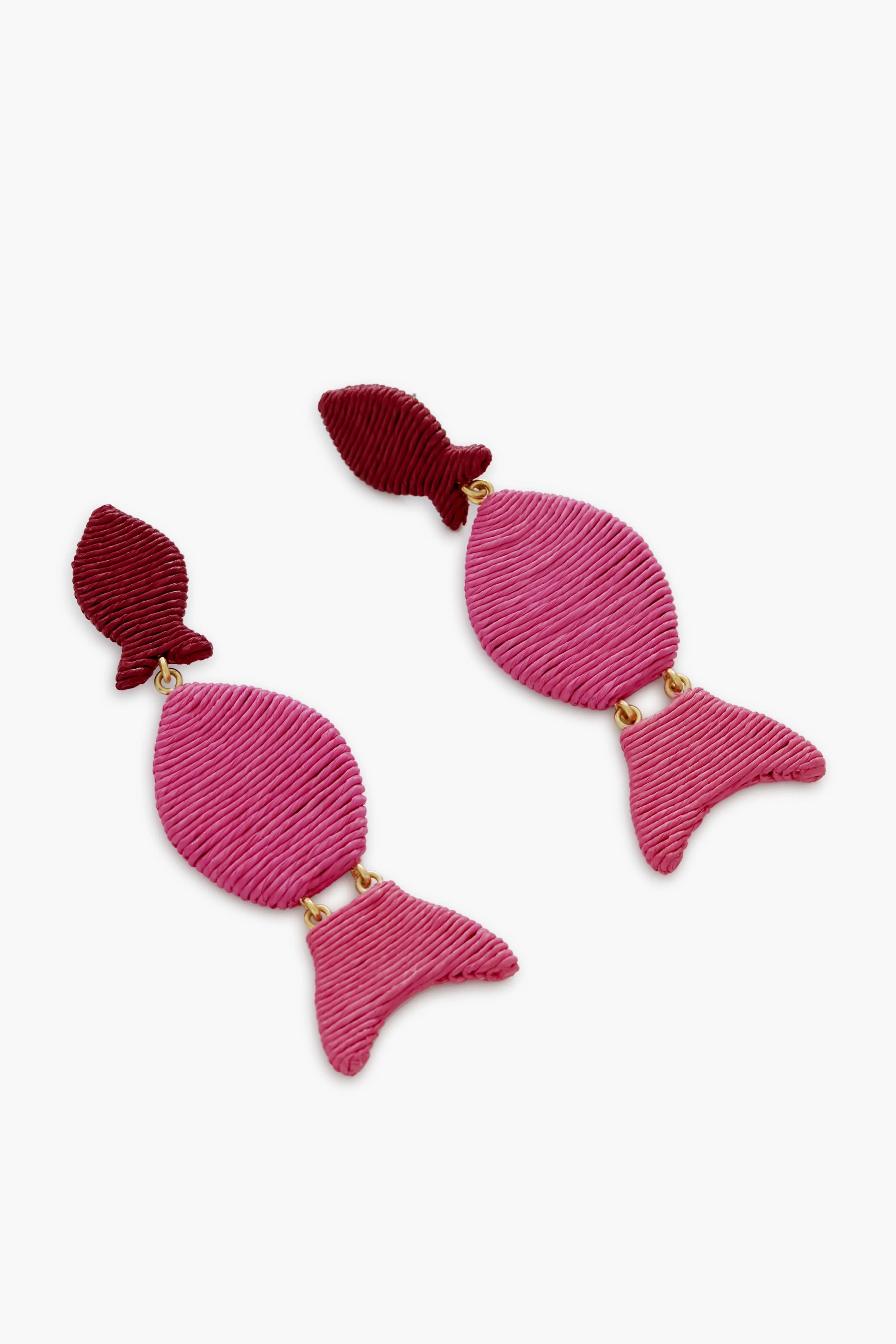 Pink Raffia Gilly Earrings | Tuckernuck (US)