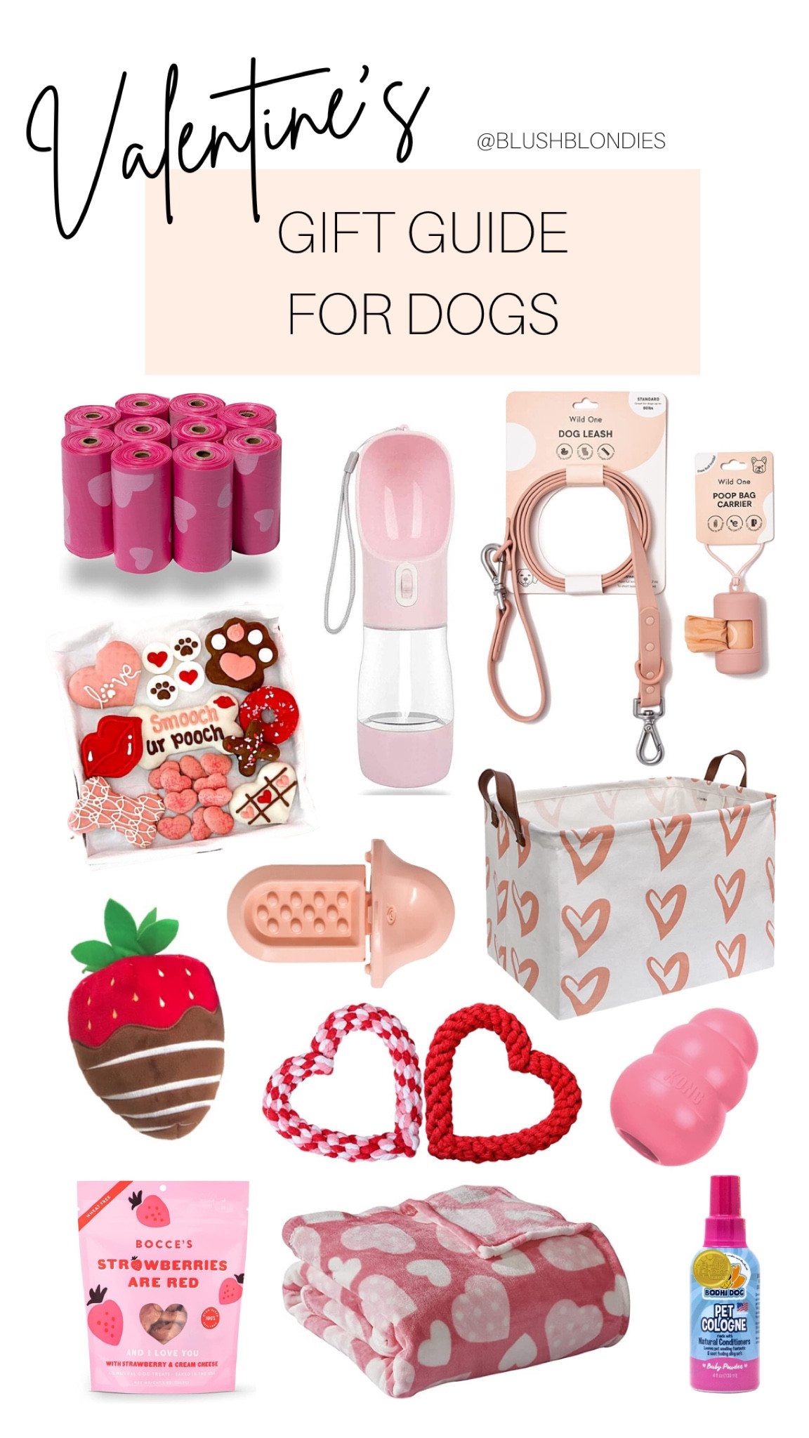 Valentine’s Day gift guide for dogs & dog lovers ❤️ waste bags, leash, poop bag holder, dog cookies, water bottle for walks, toy basket, kennel training aid, kong toy, stuffed toy, rope toy, cologne, blanket 

#LTKGiftGuide #LTKunder50 #LTKSeasonal