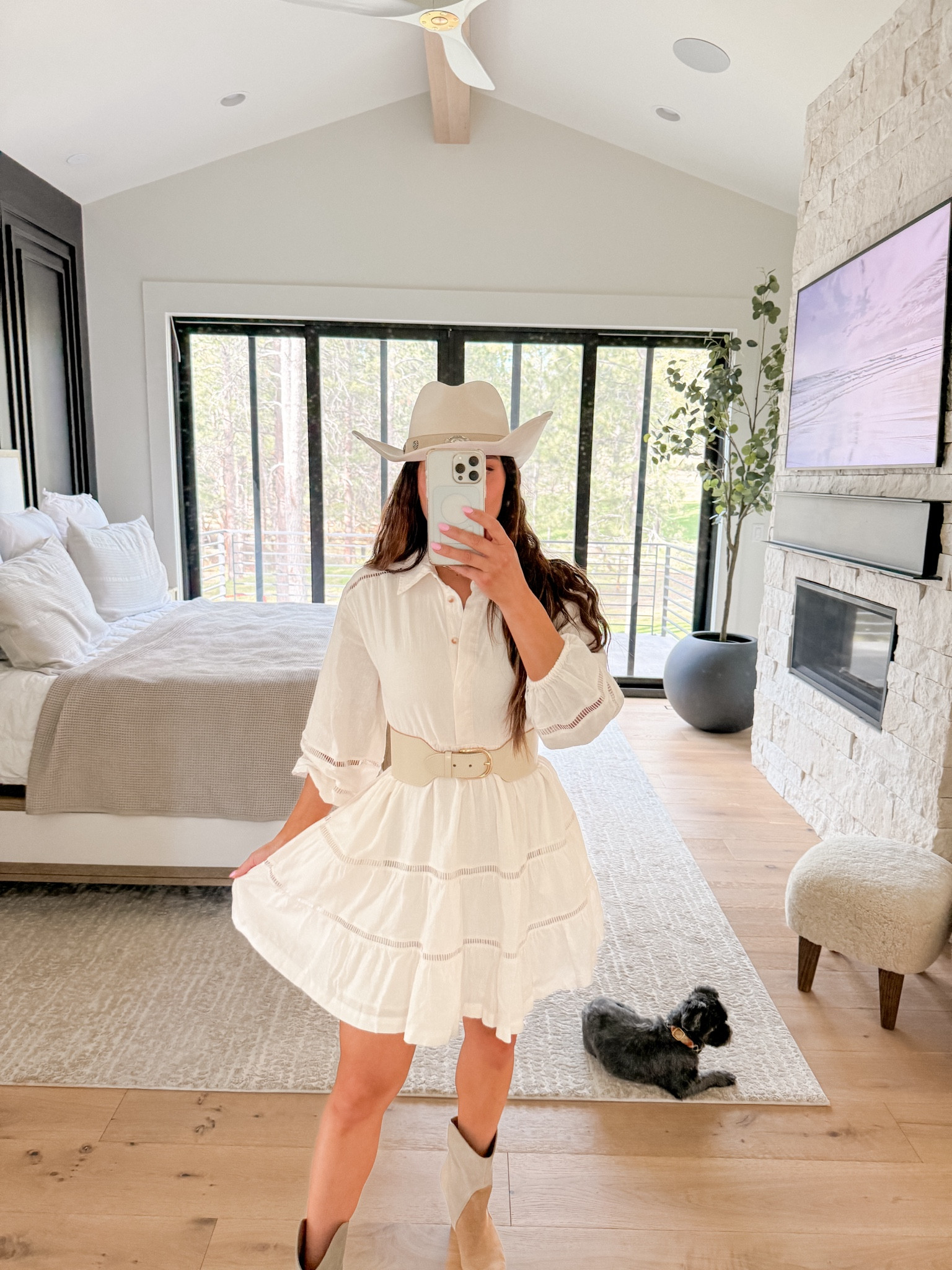 This dress with the belt is such a moment. This is a size small regular dress and I have the xs belt. Anthropologie find. Summer dress. 

#LTKShoeCrush #LTKStyleTip #LTKHome