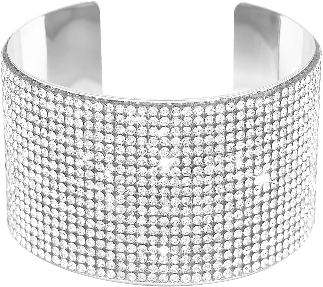 Jojomina MultiLayer Rhinestone Bracelet for Women Girls Crystal arm cuff Prom Bangle Bracelet Jewelry for Party Wedding Dating | Amazon (US)