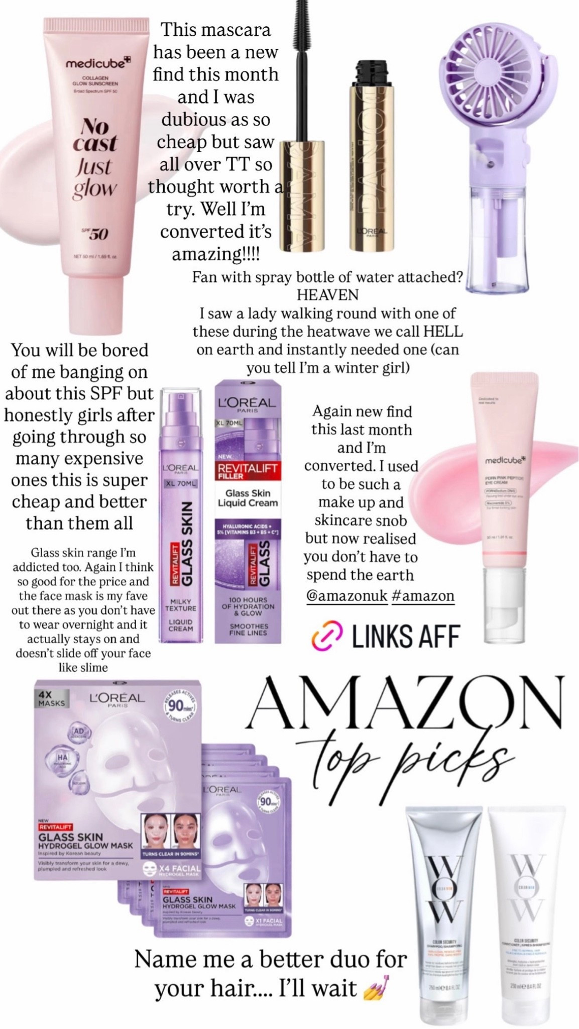 Amazon top picks ✨

Tags: Amazon, beauty, skincare, haircare, make up, glass skin, medicube

#LTKuk #LTKsummer #LTKbeauty