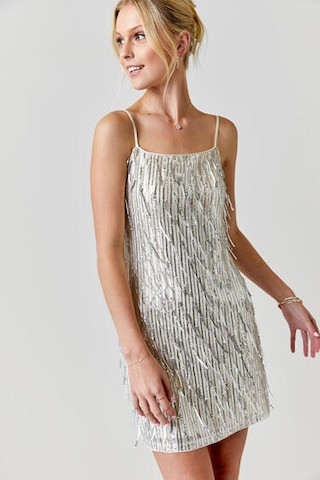 Angelina Sequin Fringe Mini Dress - francesca's | Francesca's