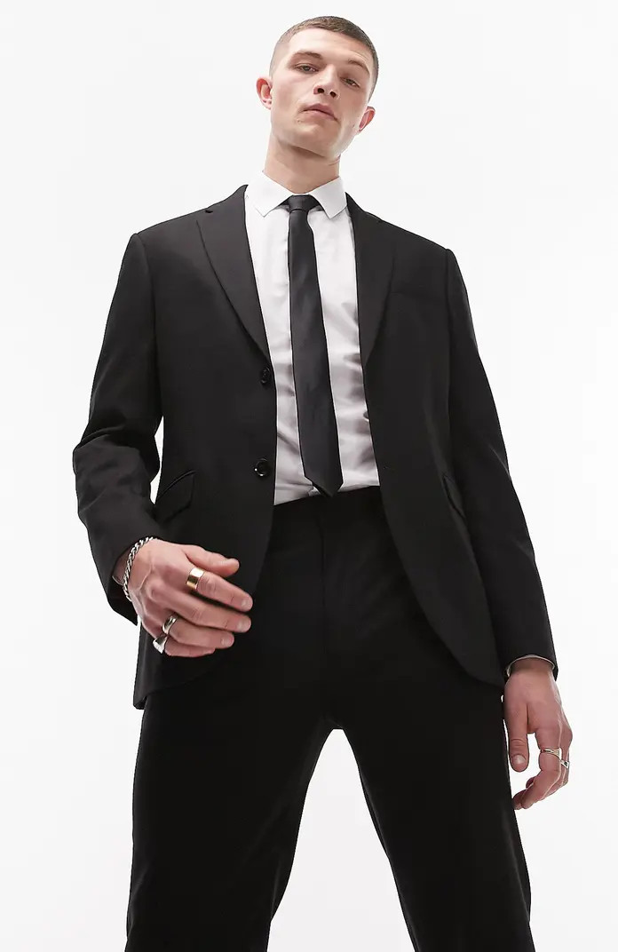 Topman Skinny Fit Textured Two-Button Suit Jacket | Nordstrom | Nordstrom