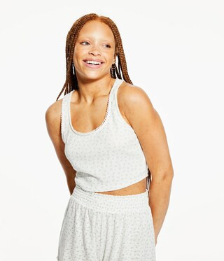 Floral Knit Cropped Sleep Tank | Aeropostale