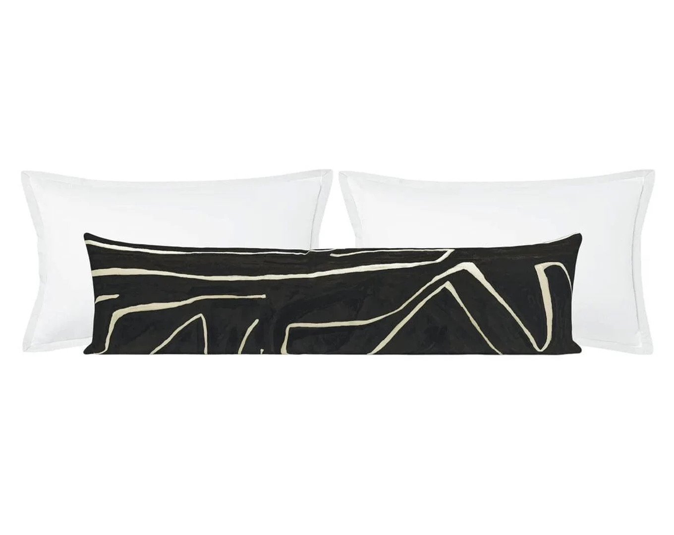 Kelly Wearstler Graffito // Onyx + Beige XL Lumbar | Cream Pillow | Lee Jofa | Long Pillow | - Et... | Etsy (Global)