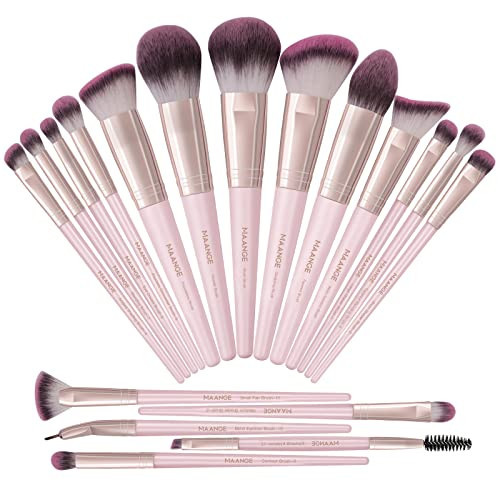 MAANGE Makeup Brushes 18Pcs Makeup Brush Set Premium Synthetic Foundation Face Powder Blush Concealers Make Up Brushes Sets(Pink) | Amazon (US)