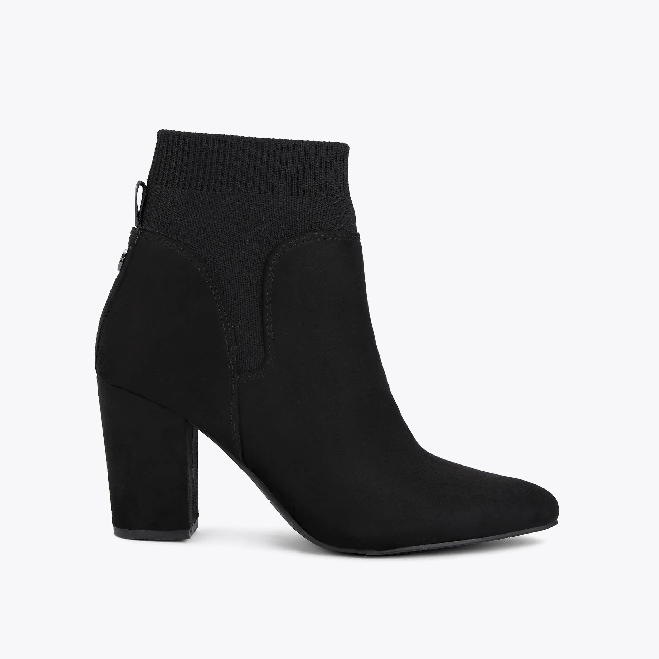 TOBI2 Black Suedette Block Heel Ankle Boots by KG KURT GEIGER | Kurt Geiger UK