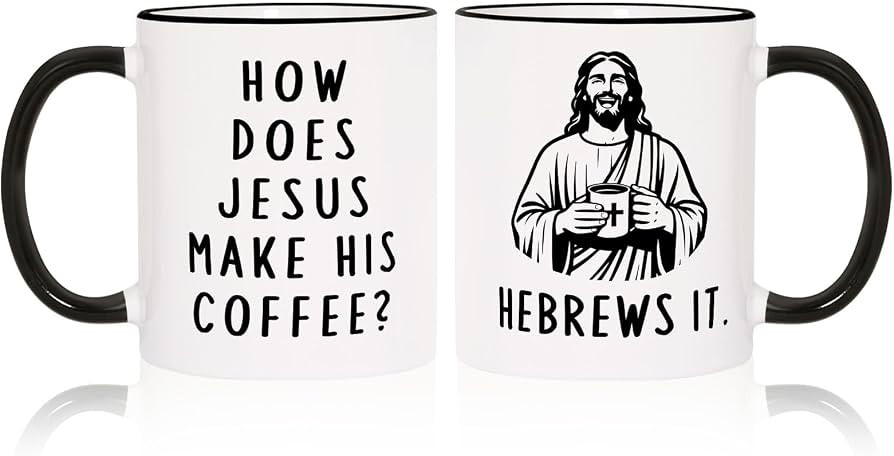 Funny Christian Gifts for Women Men \u2013 Jesus He Brews It Coffee Mug 11oz | Amazon (US)