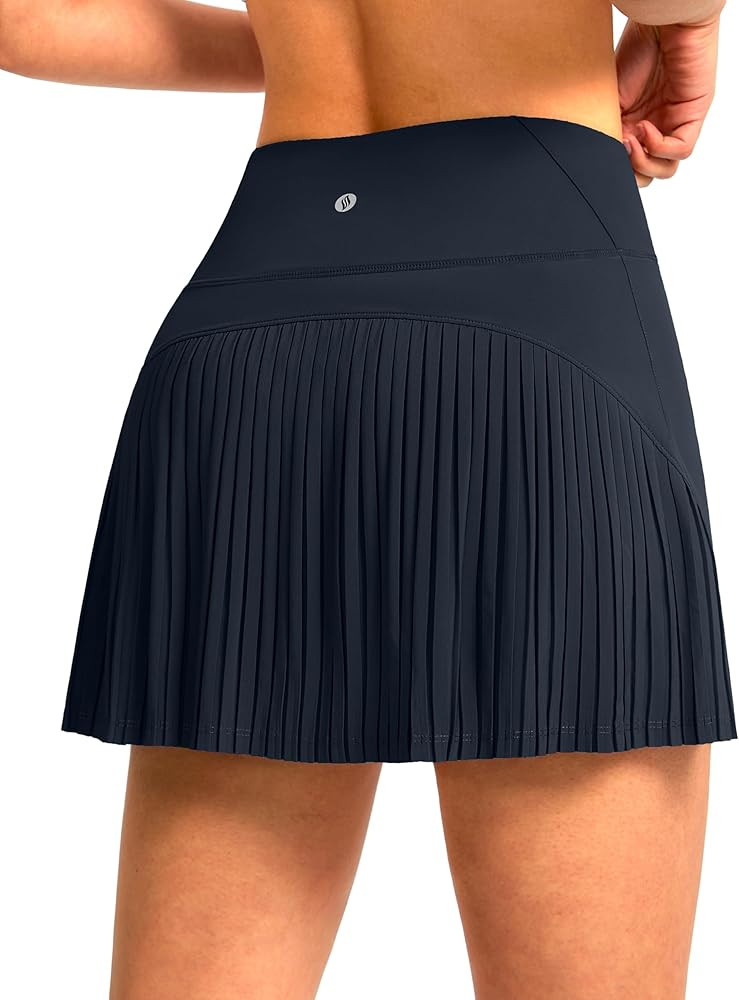 SANTINY Women's Pleated Tennis Skirt High Waited Athletic Skirts with Pockets Tummy Control Golf ... | Amazon (US)