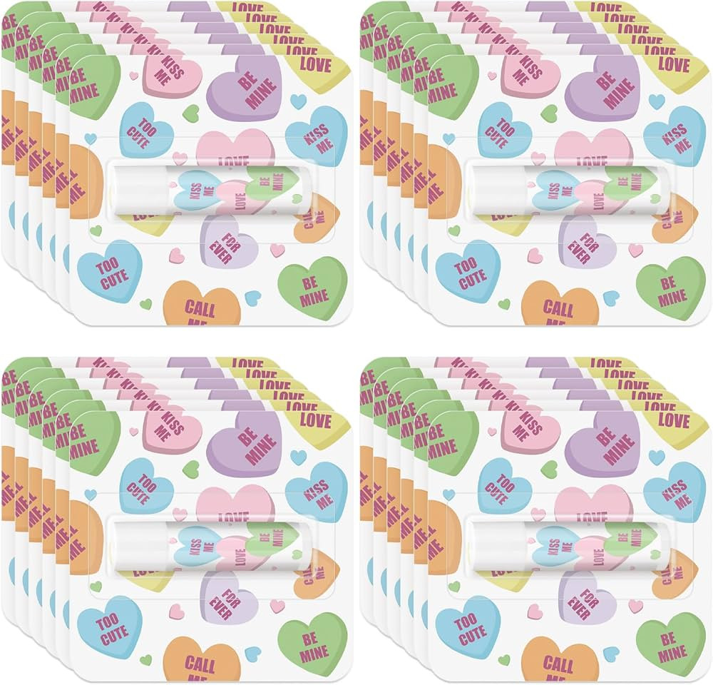 24 Pcs Valentine Lip Balm Bulk Gifts for Girls, Party Favors, Classroom Rewards, Travel Size Lip ... | Amazon (US)