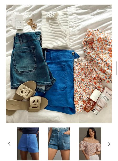 Summer ready with these finds! Shorts come in more colors. CHECK color names when ordering! I have the “dark blue” even though they are the brighter color! The names don’t make sense!!!🩵🤣

Date night. Summer outfit. Sandals. Blouse. Anthropologie finds. Amazon finds. 

#LTKStyleTip #LTKFindsUnder100 #LTKSeasonal