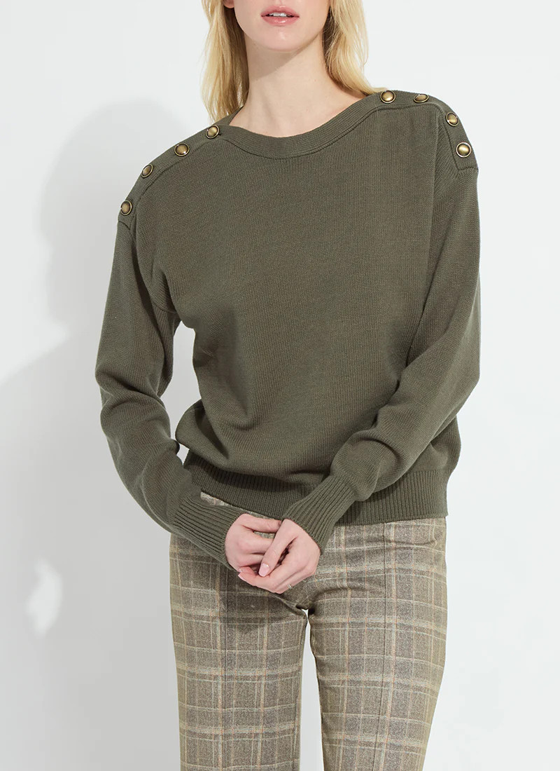 Adelaide Button Trim Pullover Sweater | Lysse NY