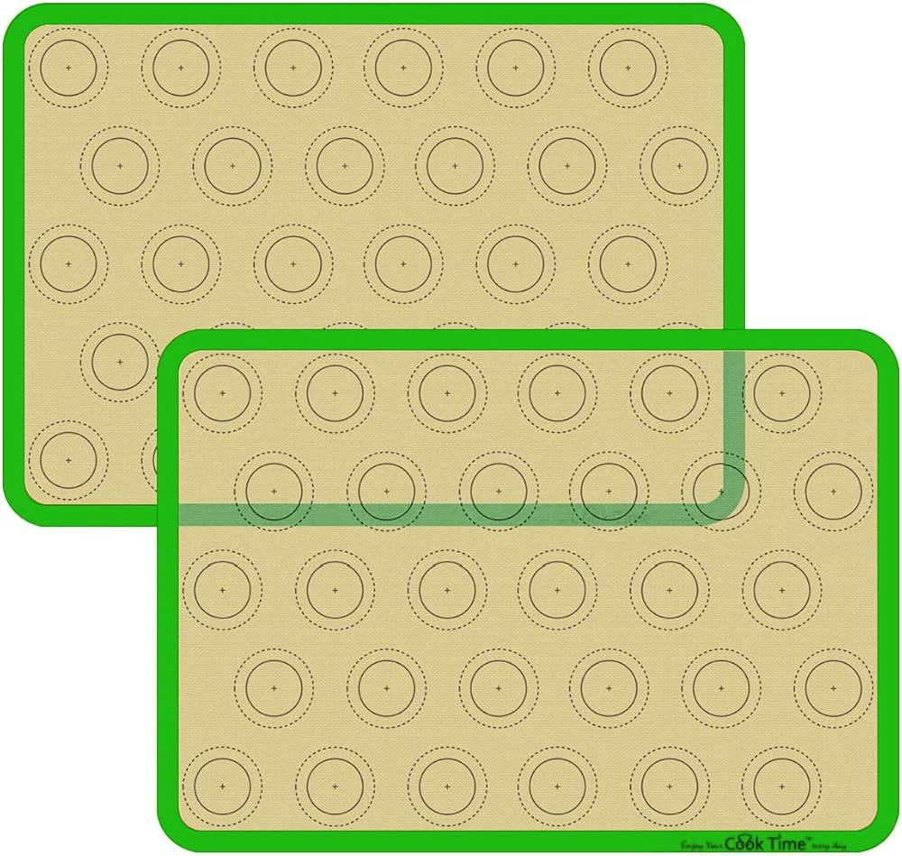 Macaron Silicone Baking Mat - Set of 2 Non Stick Silicon Macaroon Baking Sheet Cookie Liner(BPA F... | Amazon (US)