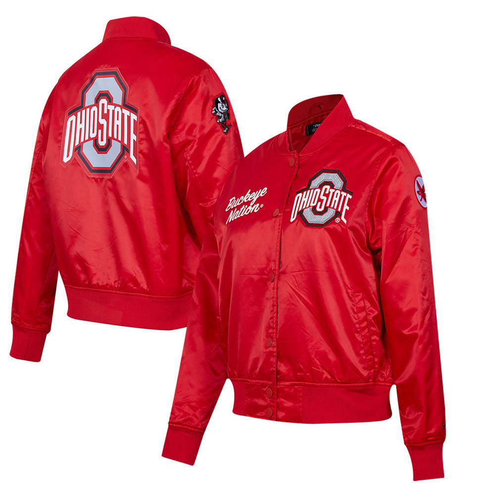Women's Pro Standard Scarlet Ohio State Buckeyes Classic Satin Full-Snap Jacket | Fanatics