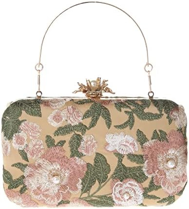 Womens Vintage Floral Embroidery Clutch Evening Handbag Shoulder Bags Purse for Wedding Party Pro... | Amazon (US)