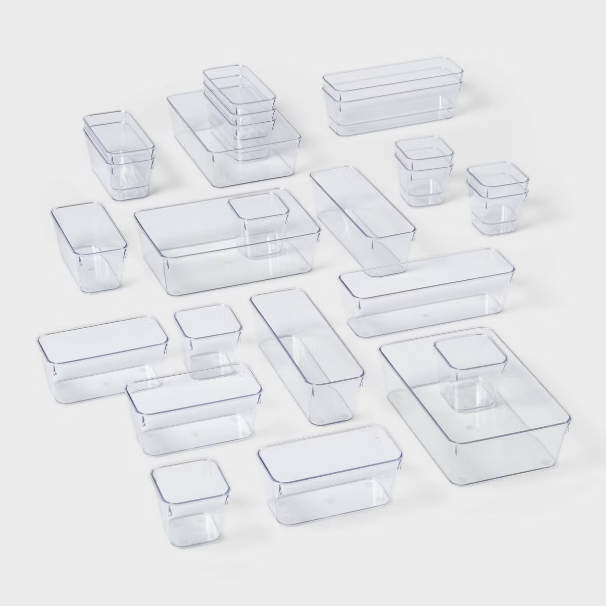 25pc Drawer Flatware Organizer - Brightroom™: Clear In-Drawer Storage, PETG Material, Contempor... | Target