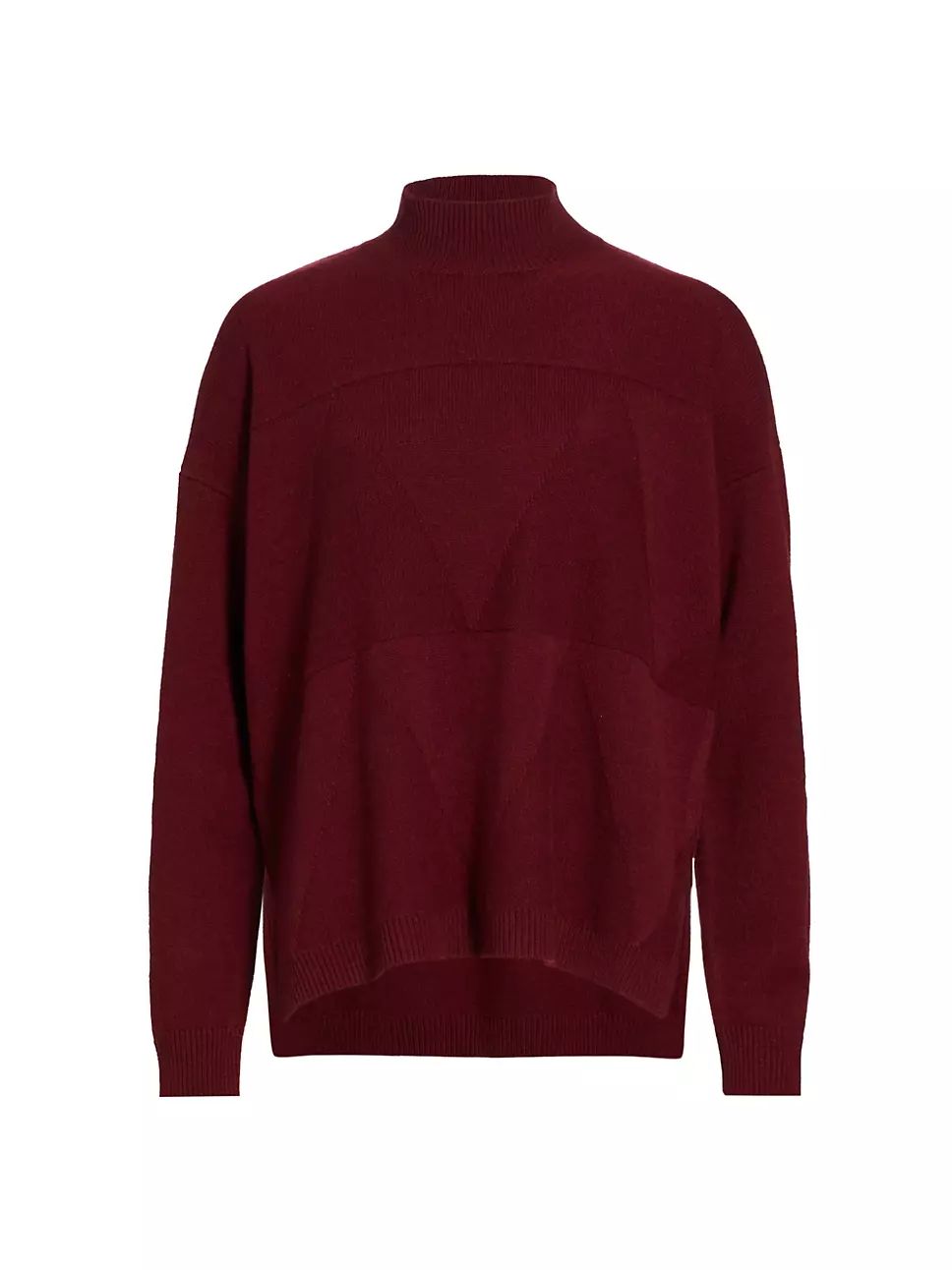 Triangle Stitch Wool-Blend Turtleneck Sweater | Saks Fifth Avenue