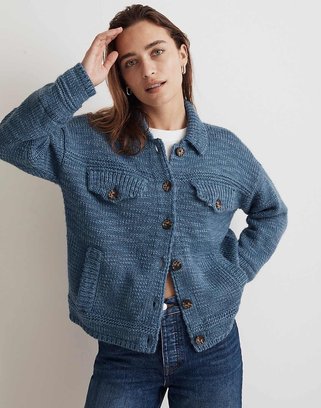 Textured Sweater Trucker Jacket | Madewell