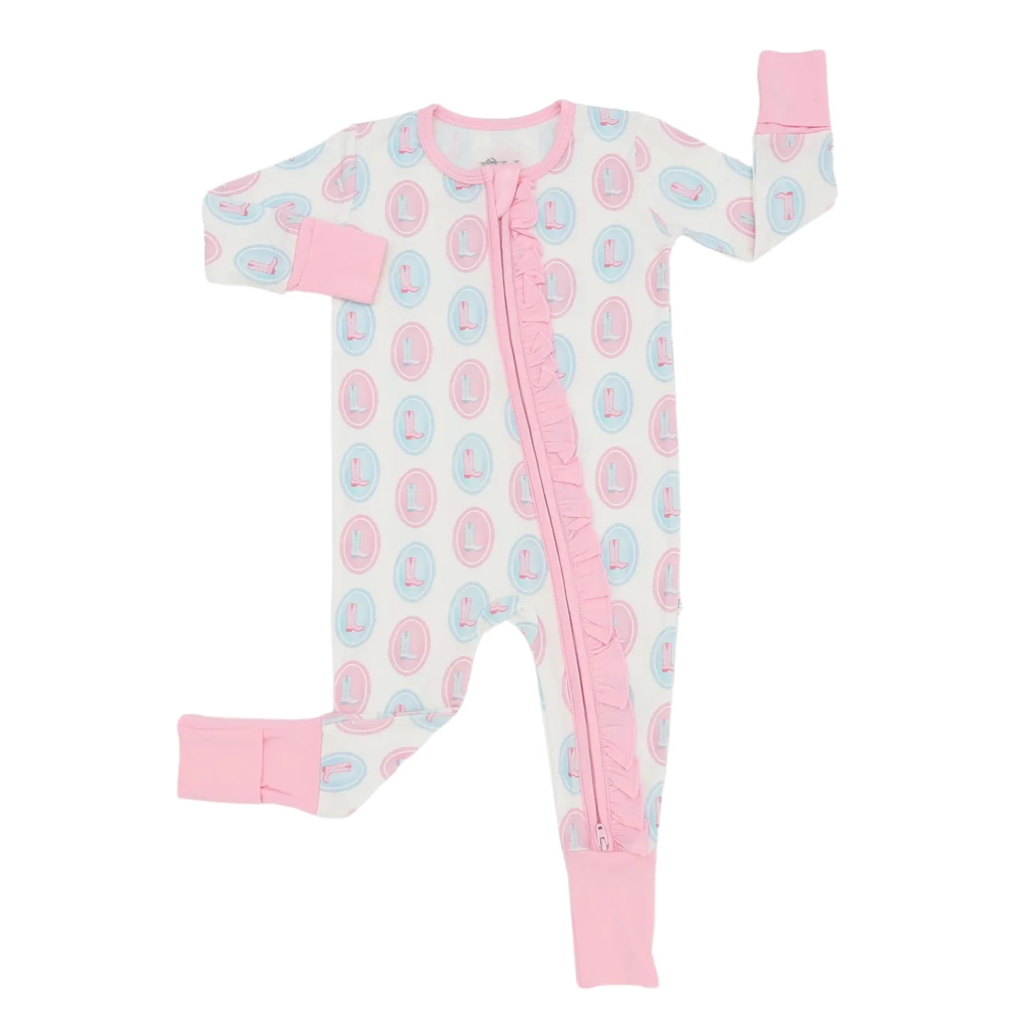 Girls Tulip Two Step Ruffle Double Zipper Romper | Hamner Hill