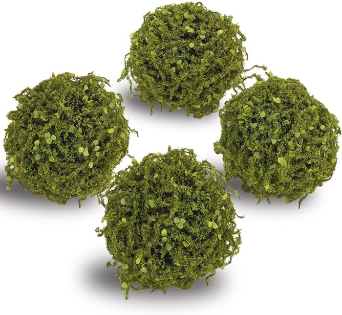 4 Pcs Artificial Greenery Balls 5" Fake Moss Balls Decorative for Bowls Filler Artificial Plant T... | Amazon (US)