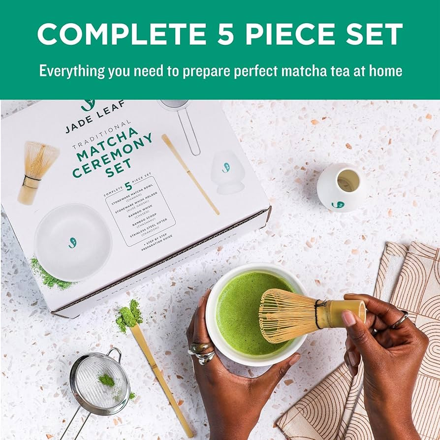 Jade Leaf Matcha Complete Matcha Ceremony Set - Includes: Bamboo Matcha Whisk & Scoop, Stainless ... | Amazon (US)
