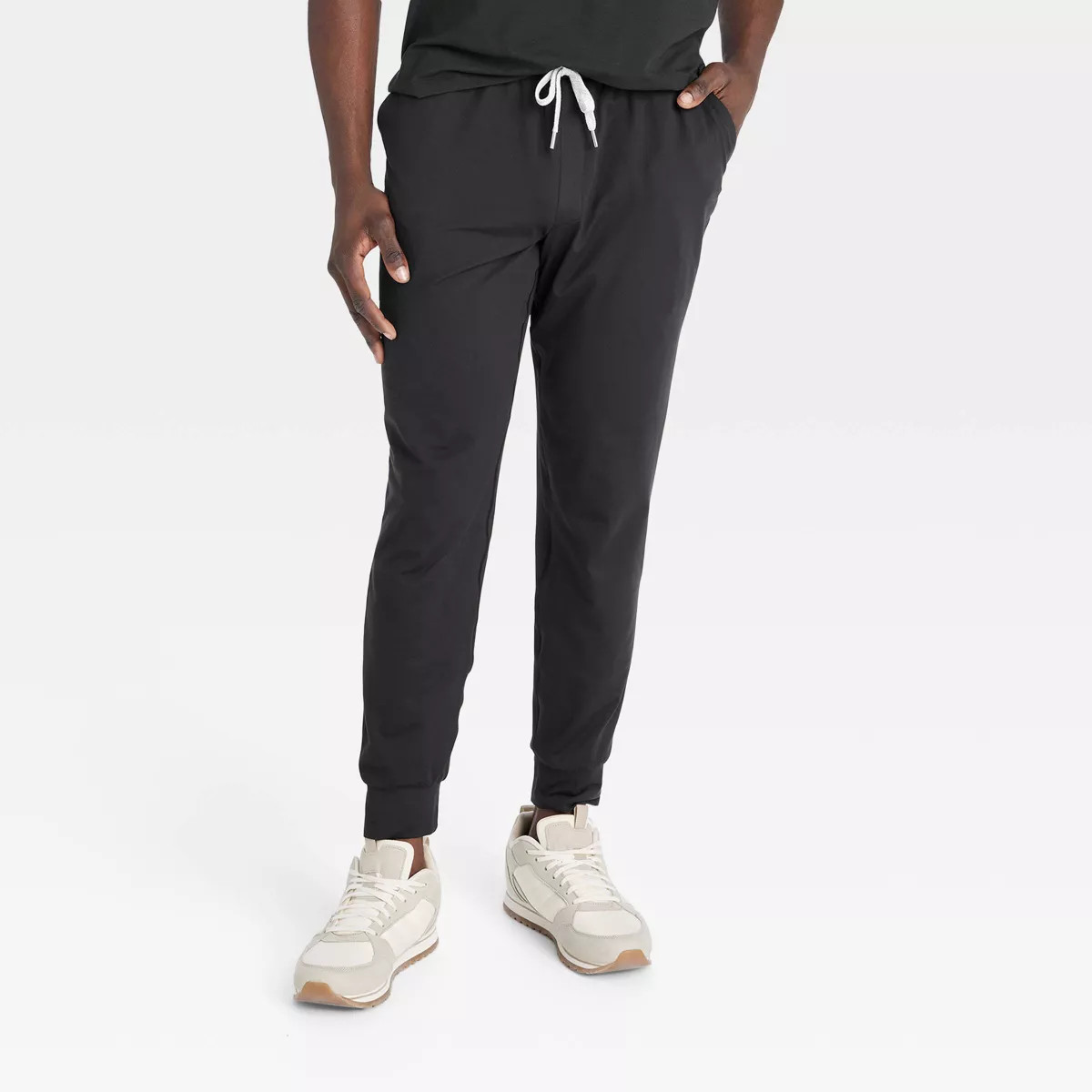Men's Soft Stretch Jogger Pants - All In Motion™ Black S: Fit, Moisture Wicking, UPF 50+ | Target