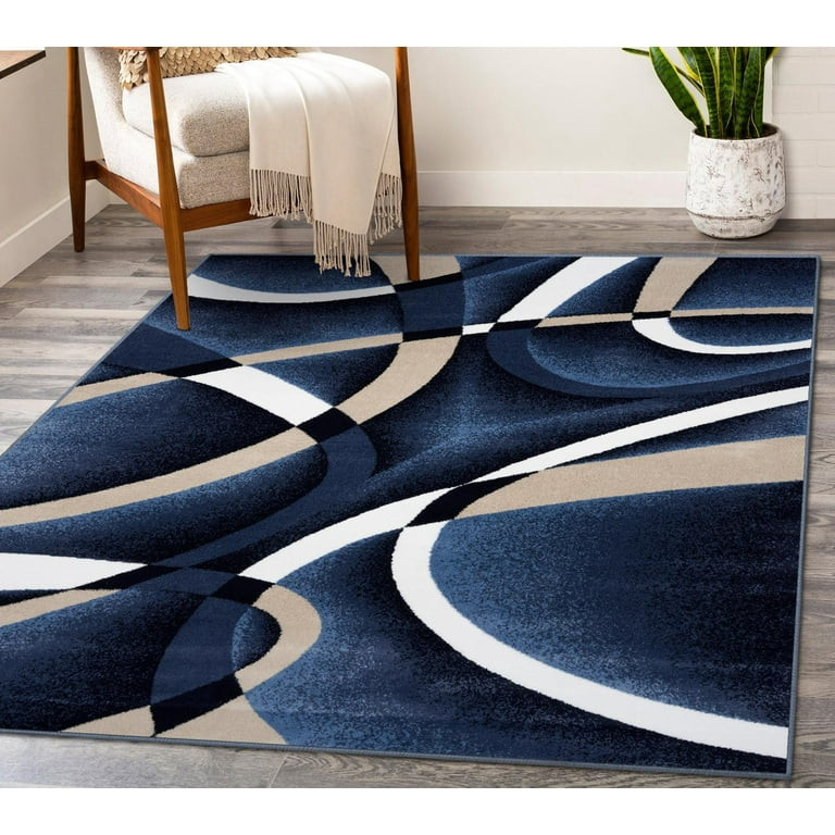 Persian Area Rugs Navy Modern Abstract Area Rug 5x7 | Walmart (US)