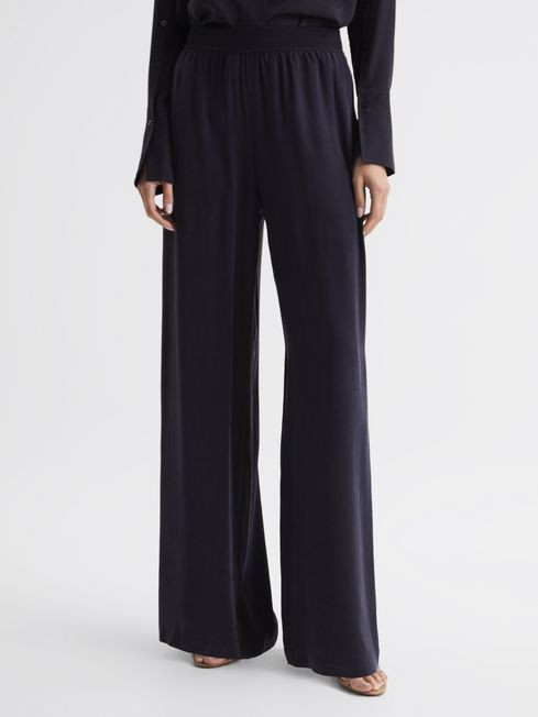 Silk Wide Leg Trousers | Reiss UK