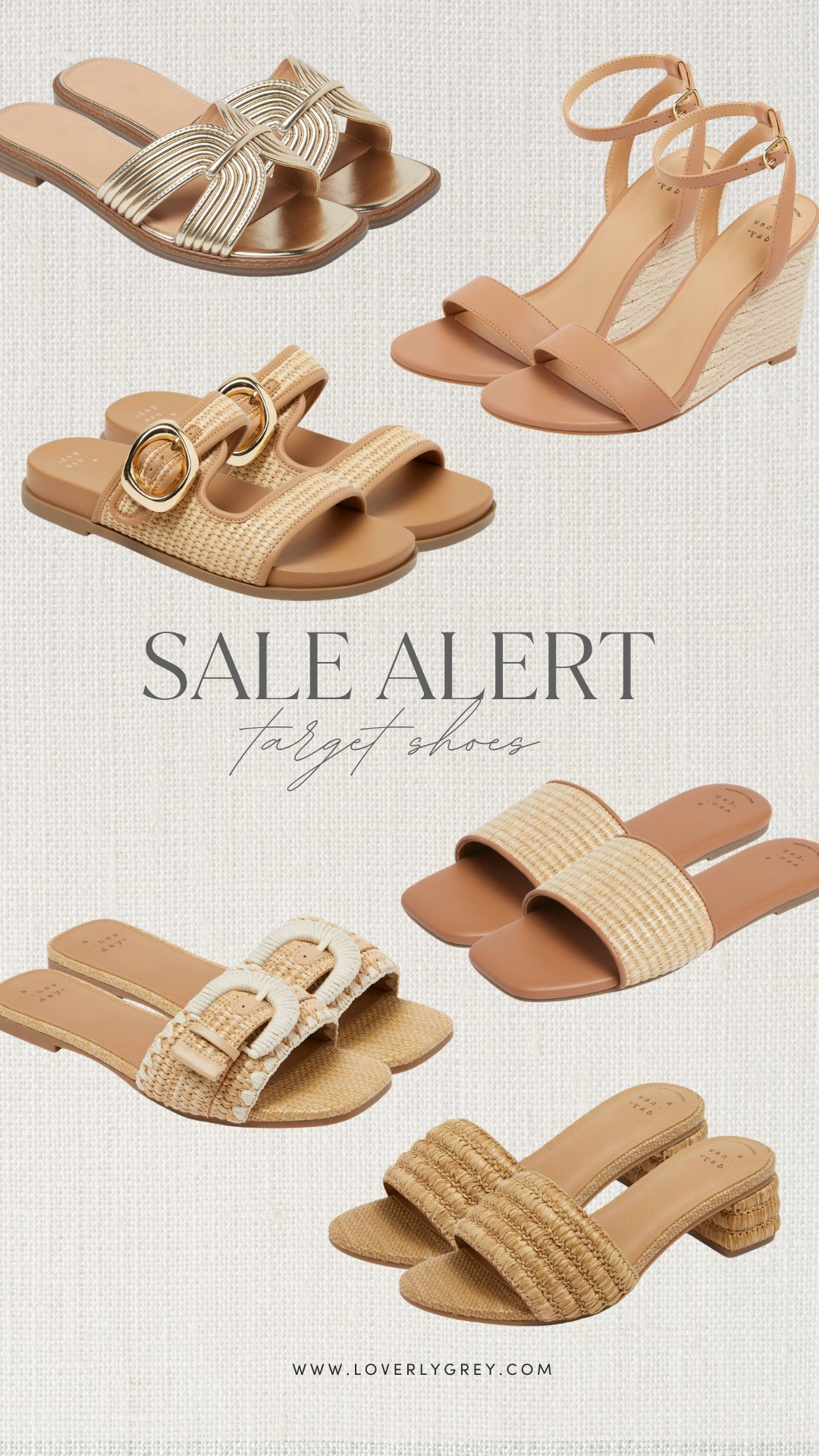 Target's summer shoe selection is 10/10! Definitely worth adding to cart while they are marked down to an even better price! So many great ones to choose from.

Loverly grey, target sandals, target summer shoes, raffia sandals, raffia wedges, affordable vacation shoes, beachy coastal slides, neutral versatile shoes for women, target circle fashion finds 

 #LTKSeasonal #LTKSaleAlert