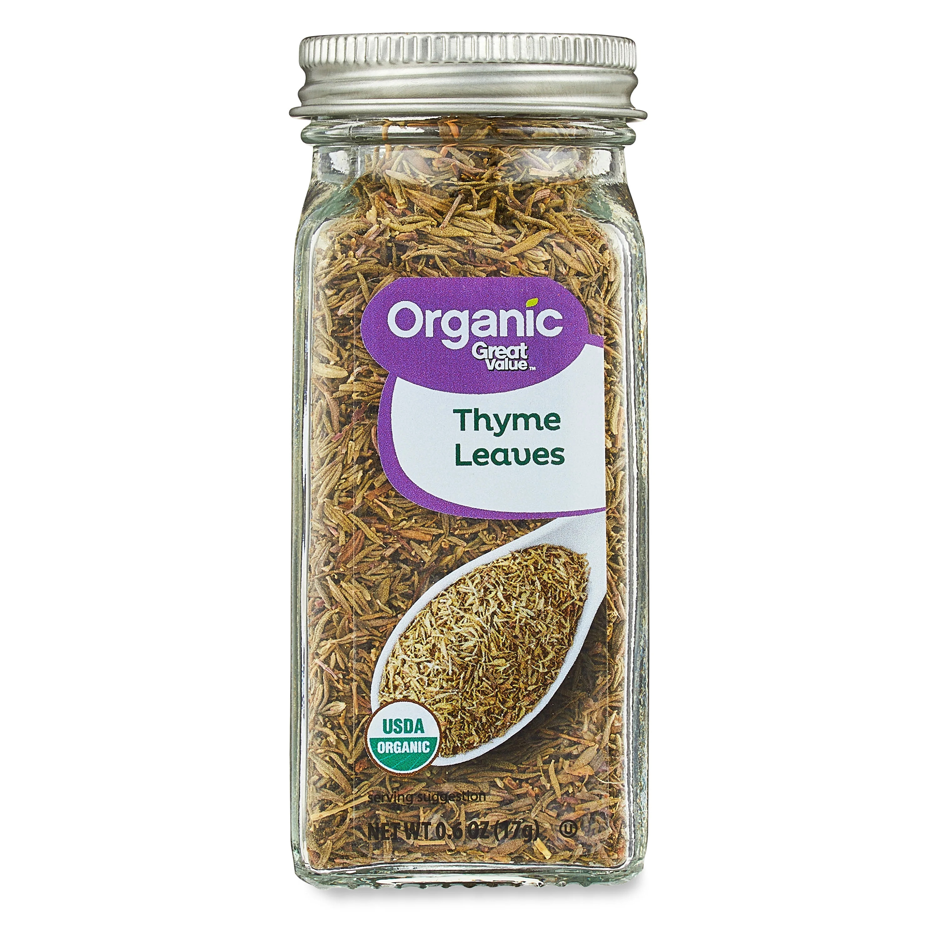 Great Value Organic Thyme Leaves, 0.6 oz - Walmart.com | Walmart (US)