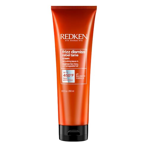 Redken Frizz Dismiss Rebel Tame Heat Protective Leave-In Cream For Frizzy Hair - Protects Hair Against Frizz, 8 Oz | Amazon (US)