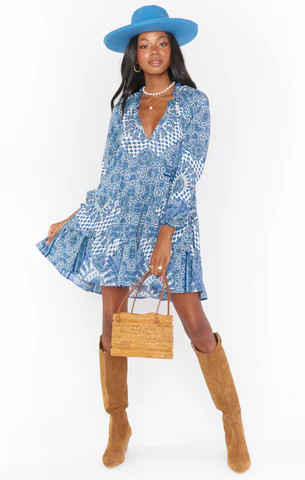 Birdie Mini Dress ~ Blue Paisley | Show Me Your Mumu