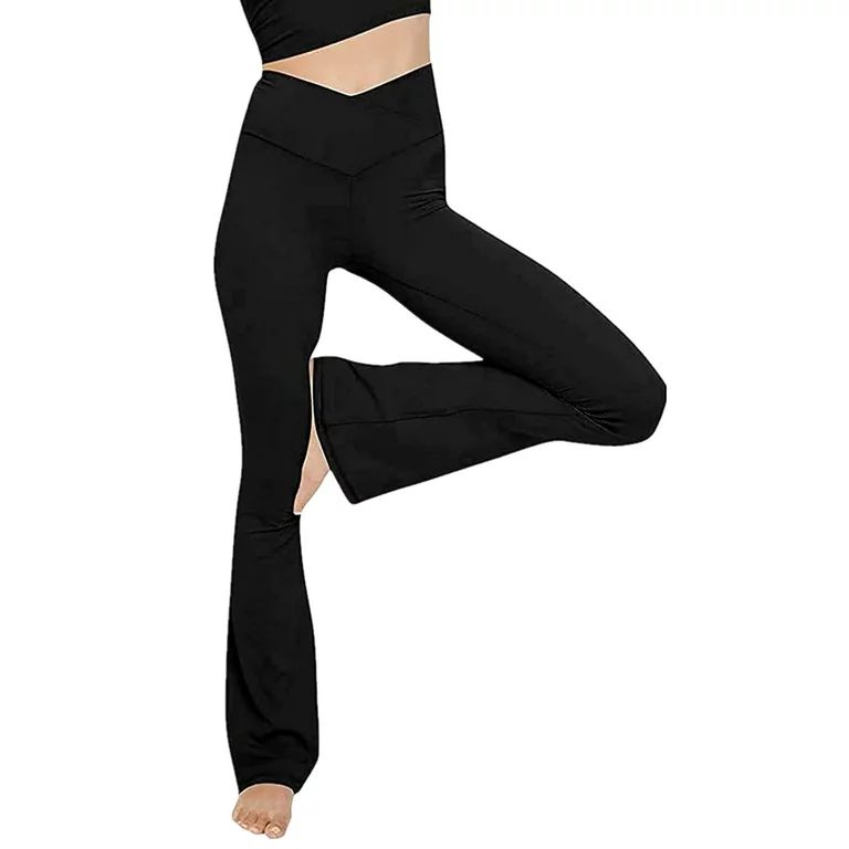 Ma&Baby Womens Bootcut Yoga Pants Leggings High Waisted Tummy Control Yoga Flare Pants | Walmart (US)