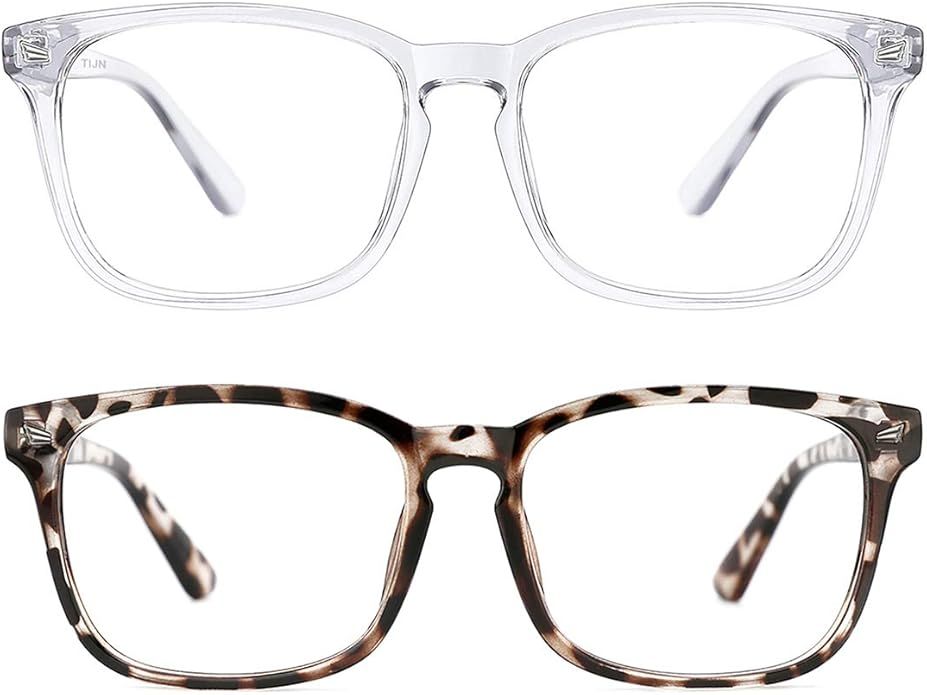 TIJN Blue Light Blocking Glasses for Women Men Clear Frame Square Nerd Eyeglasses Anti Blue Ray C... | Amazon (US)