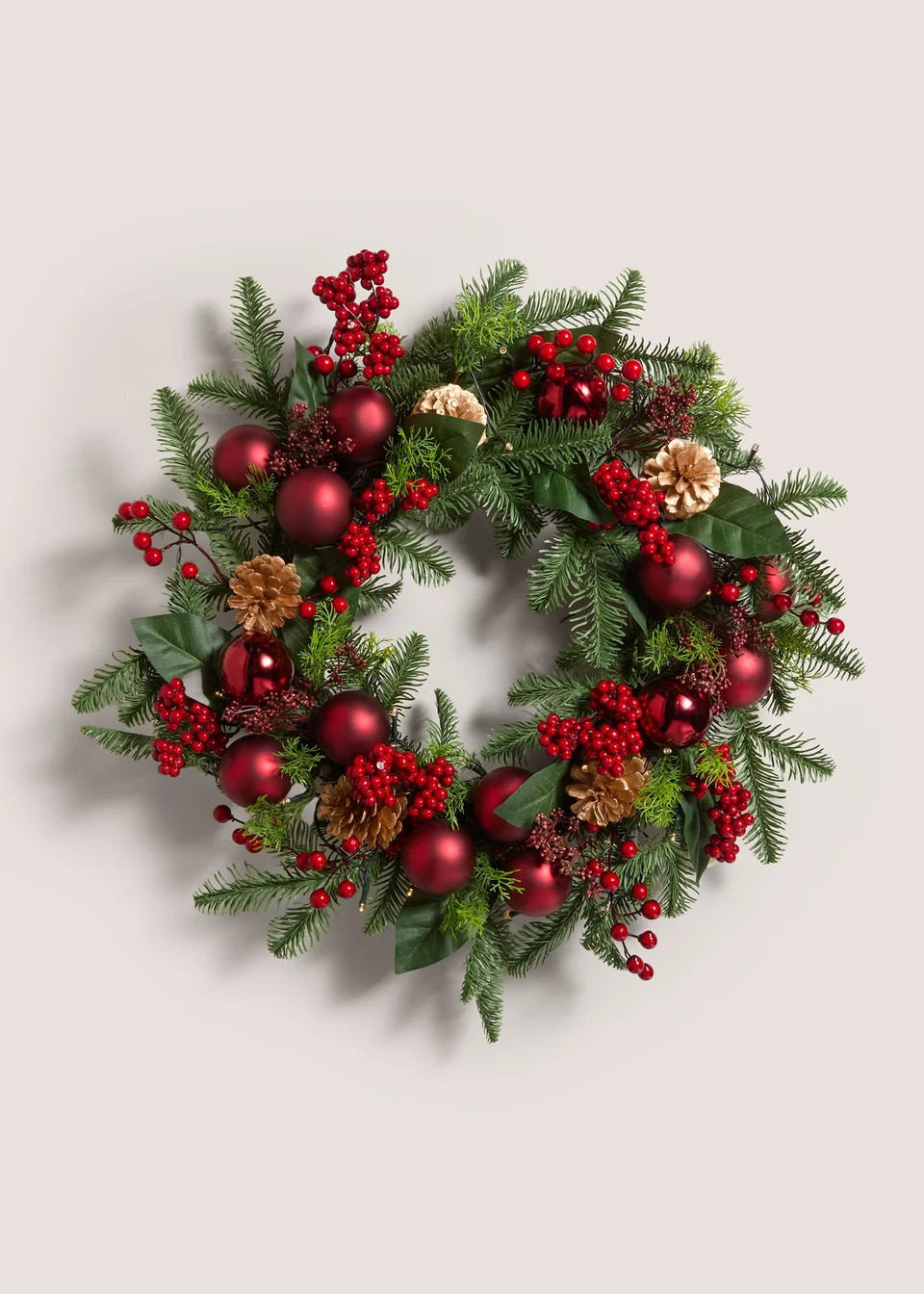 Winter Poem Red Bauble Wreath | Matalan (UK)