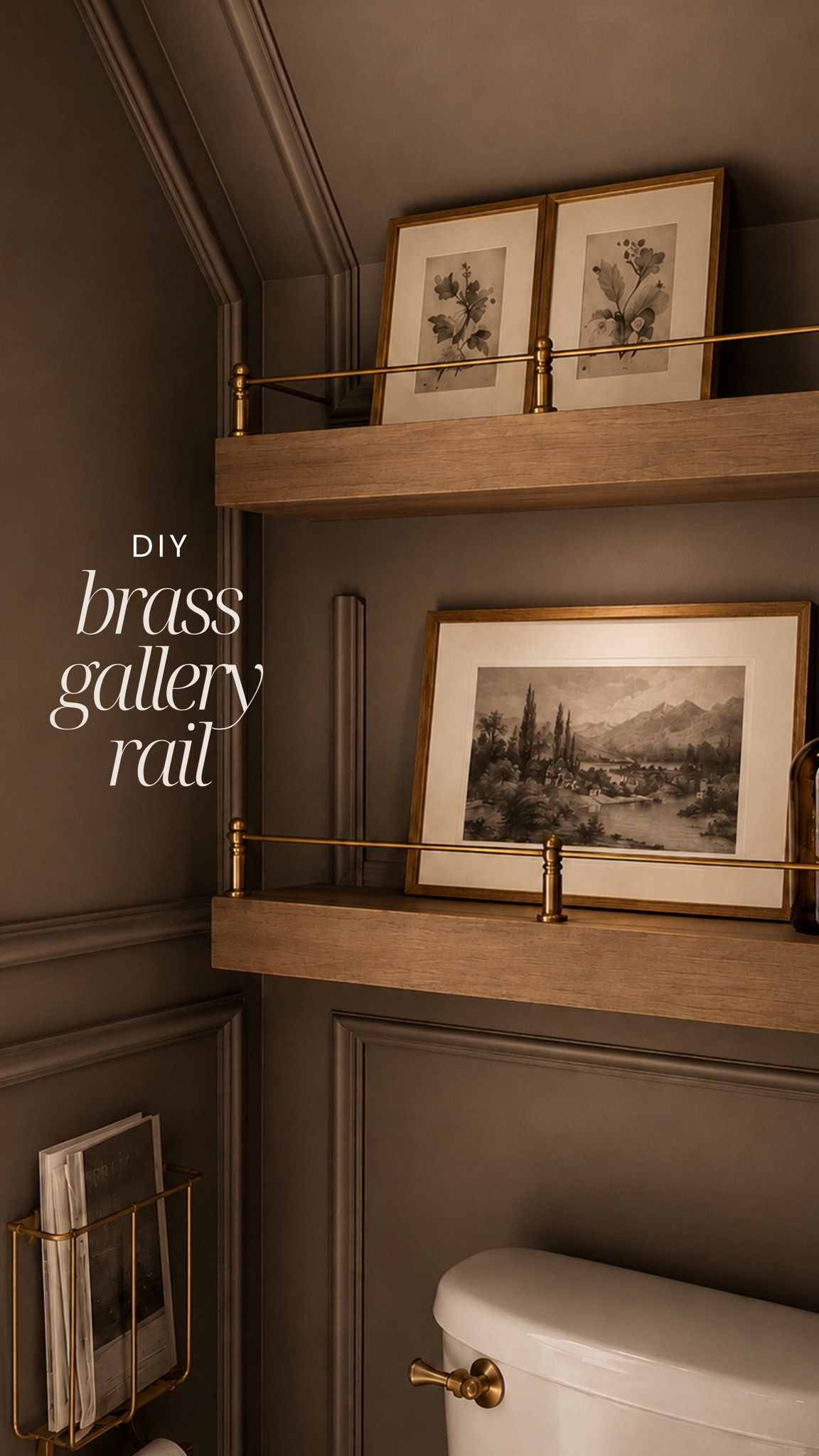 DIY brass gallery rail that makes shelves look custom. (Without the custom price tag!)

One of my favorite little details lately because it completely changed the feel of these shelves. They instantly look more high-end, more intentional, and like they were always meant to be there.

I’ve been loving those vintage-inspired brass rails everywhere lately, but the price tags are actually insane… so I found a way to get the same look for way less and I’m obsessed with how they turned out. The muted antique brass finish against darker wood just feels so rich and timeless.

It’s proof that sometimes the smallest details make the biggest difference in a space.

Comment GALLERY and I’ll send the supplies.
.
.
.
#homedecor #shelfstyling #interiordesign #diyhome #neutralhome
brass gallery rail, shelf styling ideas, custom shelving, vintage inspired decor, unlacquered brass look, designer home details, luxury home decor, built in shelf styling, warm neutral interiors, home styling inspiration, moody interiors, elevated home details, antique brass decor, cozy home aesthetic, custom home look

#LTKHome
