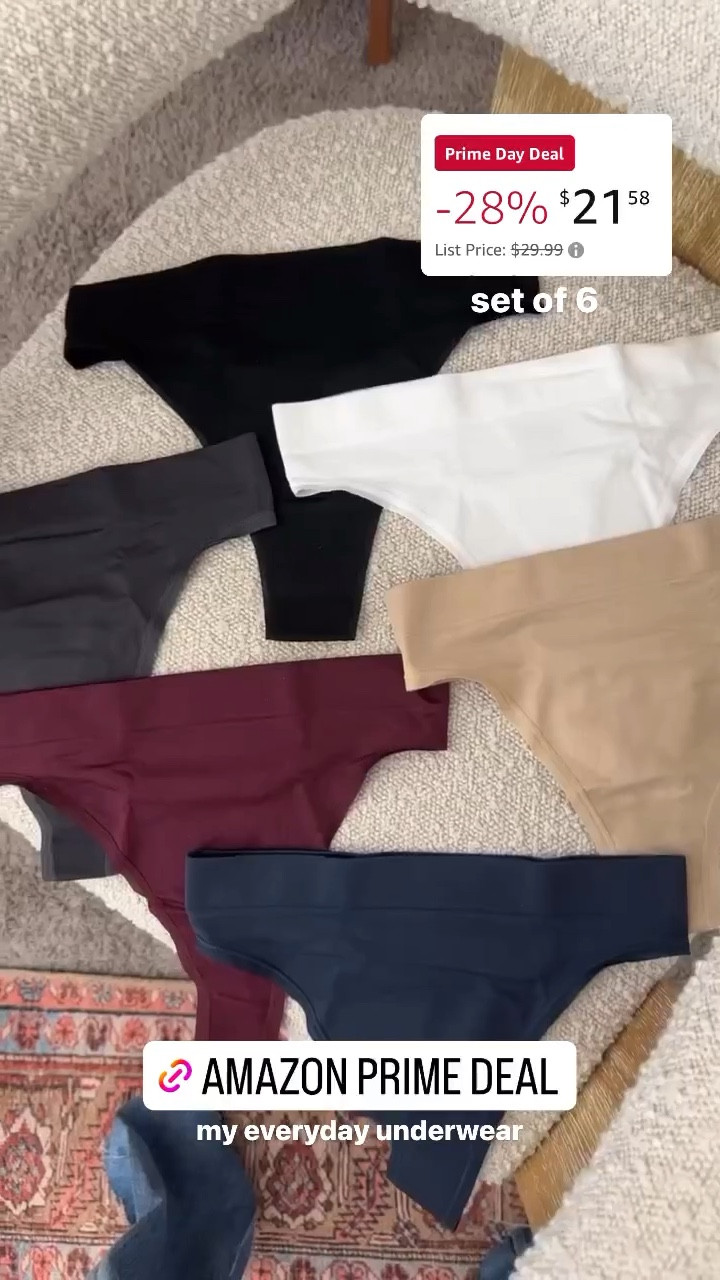 GRANKEE Womens Breathable Panties Thongs Seamless No Show Underwear 6 Pack