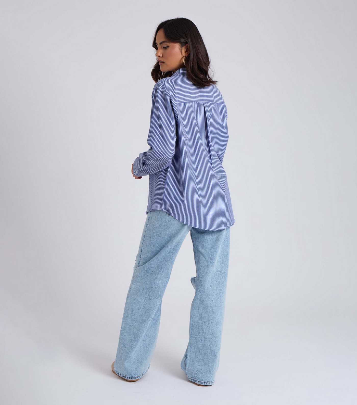 Urban Bliss Blue Oversized Shirt  | New Look | New Look (UK)