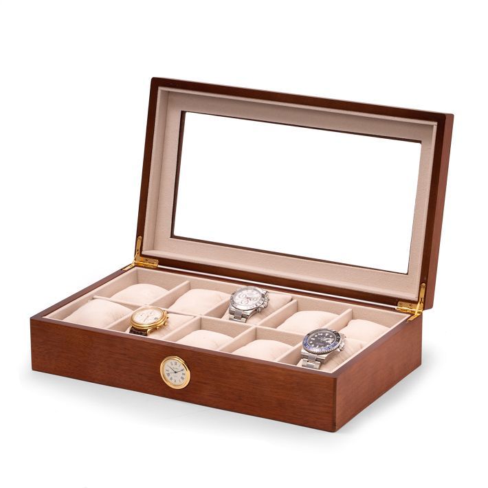 Wooden Watch Box with Quartz Clock | Mark and Graham