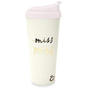 Kate Spade New York Insulated Thermal Travel Mug Tumbler, 16 Ounces, Miss to Mrs. (Pink) | Amazon (US)