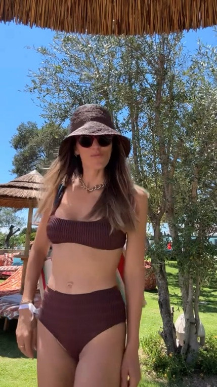 Katharine McPhee Foster two piece neck high waist ￼