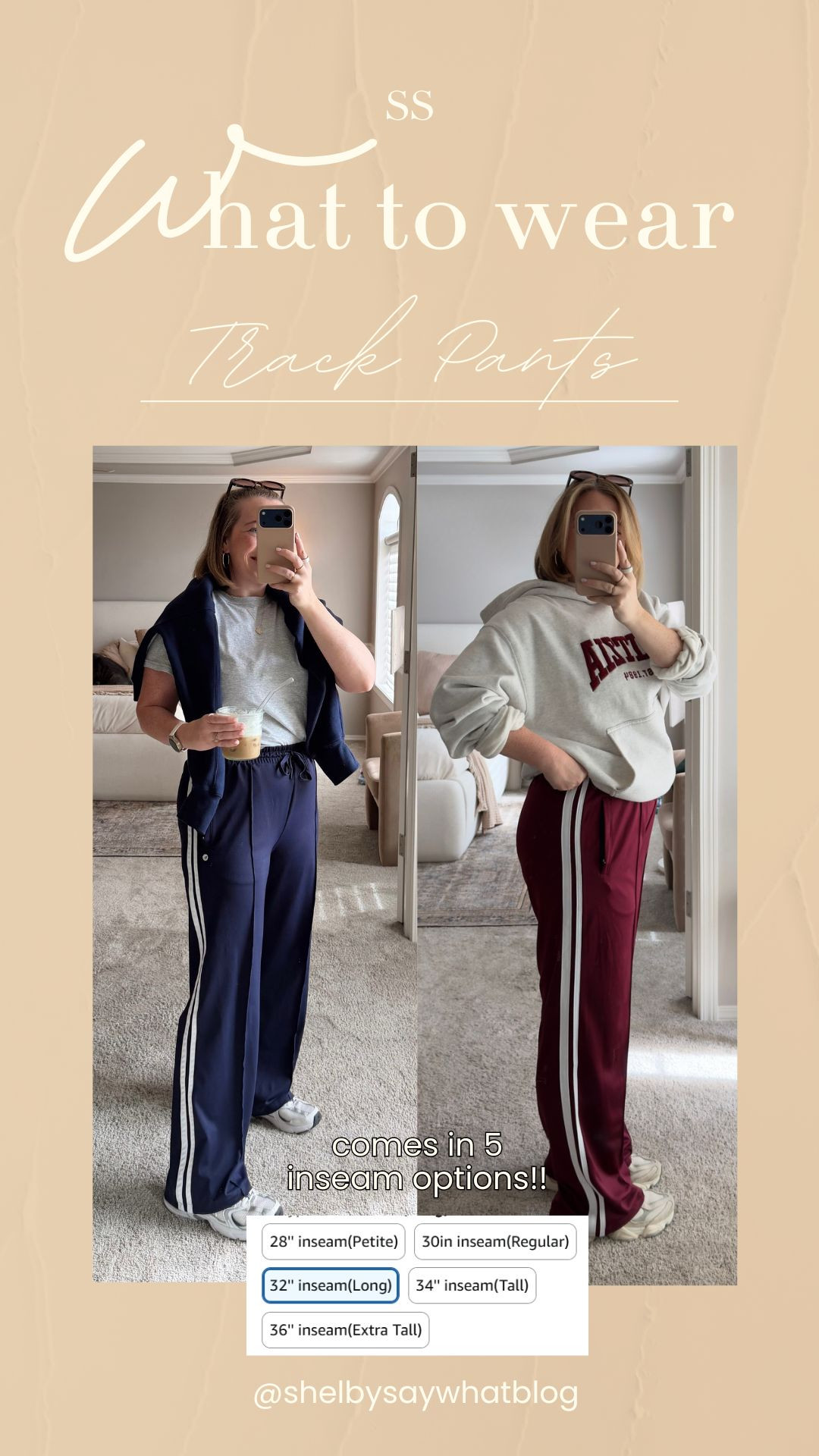 Spring Outfit Ideas | How to style Track Pants | These pants come in FIVE inseam options! I'm wearing the large with a 32" inseam. So cute and such good quality!  

 #LTKootd #LTKActive #LTKMidsize