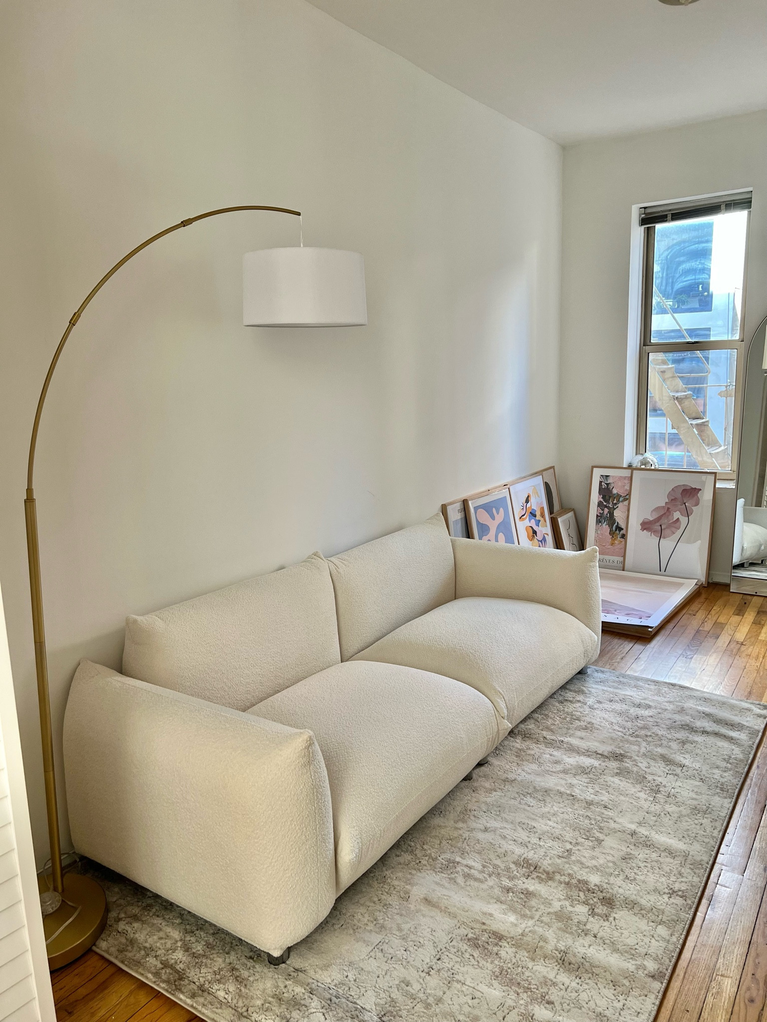 Home decor, boucle, boucle couch, dream couch, brass arch lamp, rug, apartment decor

#LTKhome #LTKsalealert #LTKFind