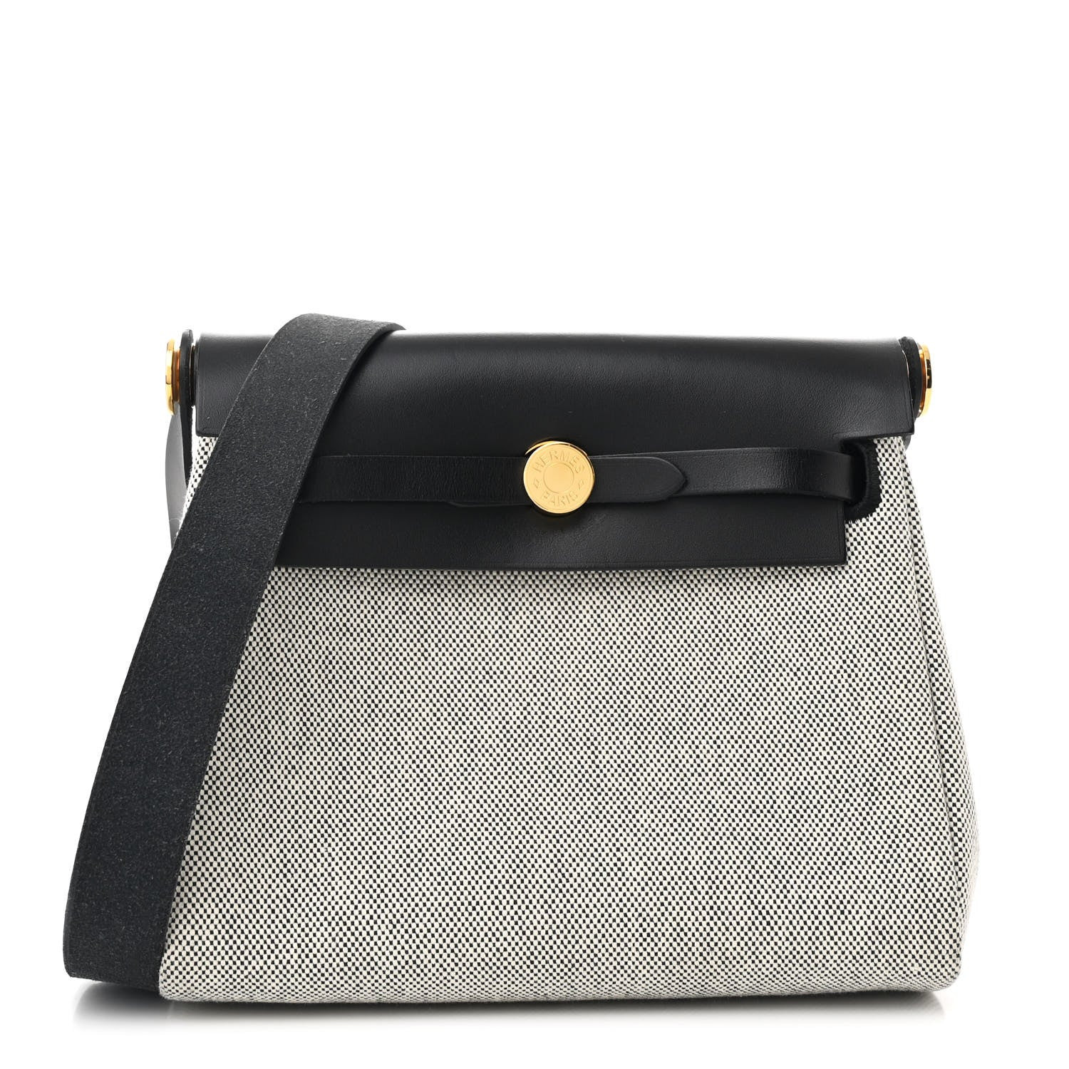 Hermes Military Toile Vache Hunter Herbag Zip Retourne 20 Ecru Black 1697154 | FASHIONPHILE (US)