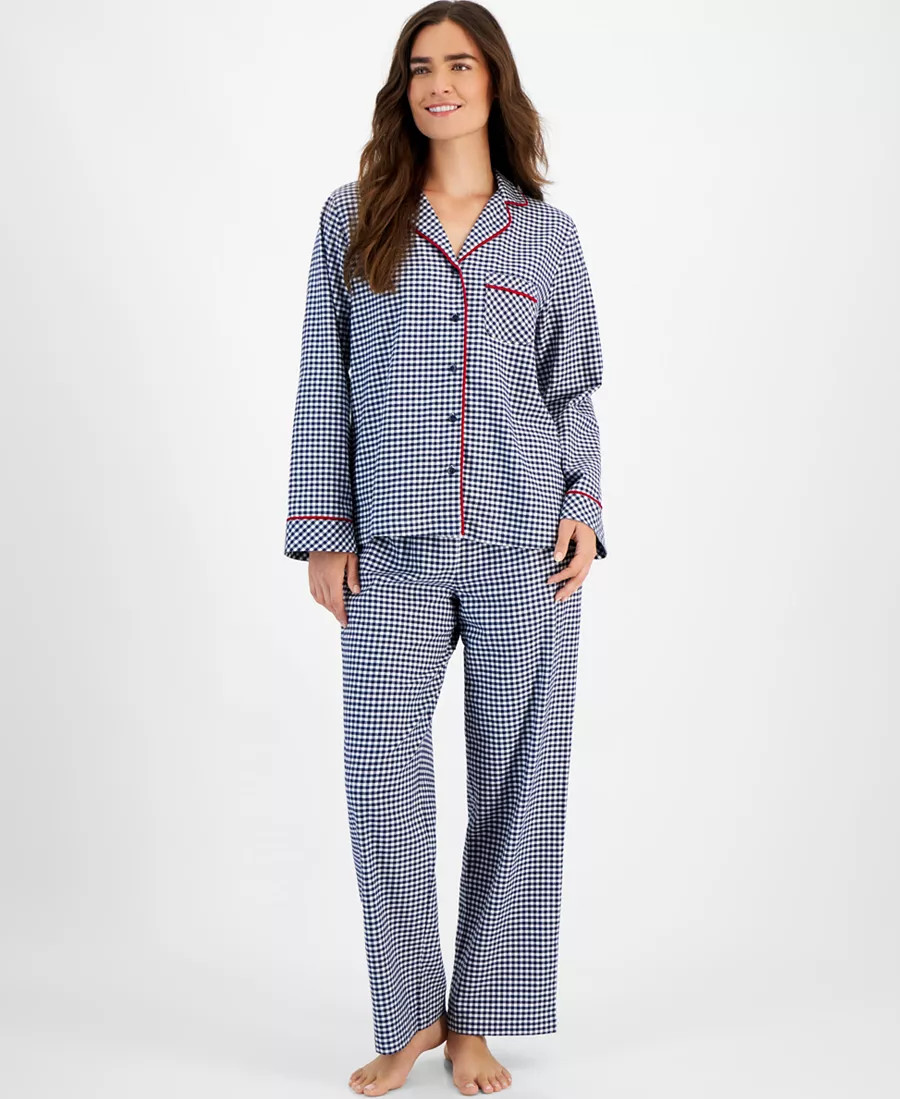 Women's 2-Pc. Cotton Flannel Packaged Pajamas Set | Macy's