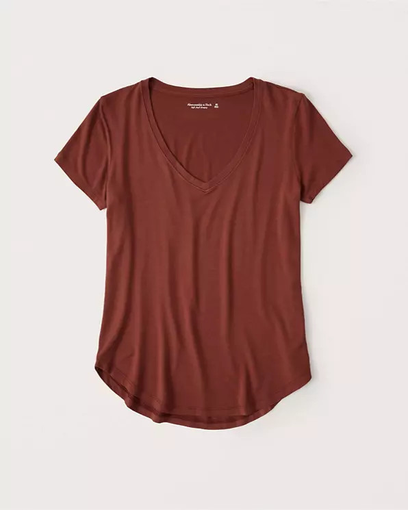 Drapey V-Neck Tee | Abercrombie & Fitch US & UK