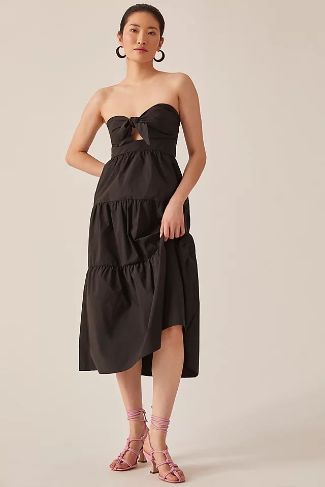 Strapless Tie-Front Midi Dress | Anthropologie (US)