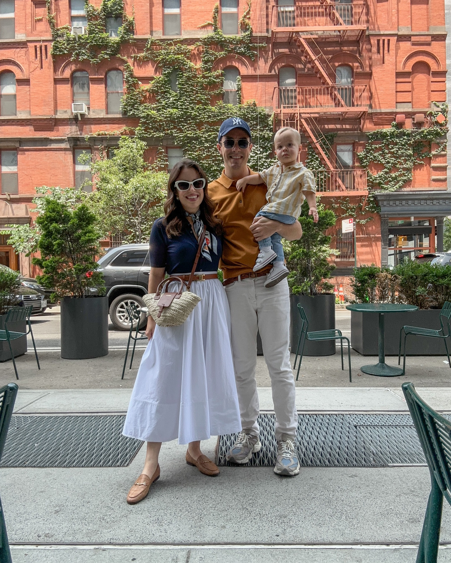 Family outfit idea! In love with this white midi skirt and navy polo. Also loving these raffia loafers and off white sunnies! Linked my husband and baby outfits as well.

Wearing size 0 Petite on skirt and XS on the top



#LTKstyletip #LTKFind #LTKfamily