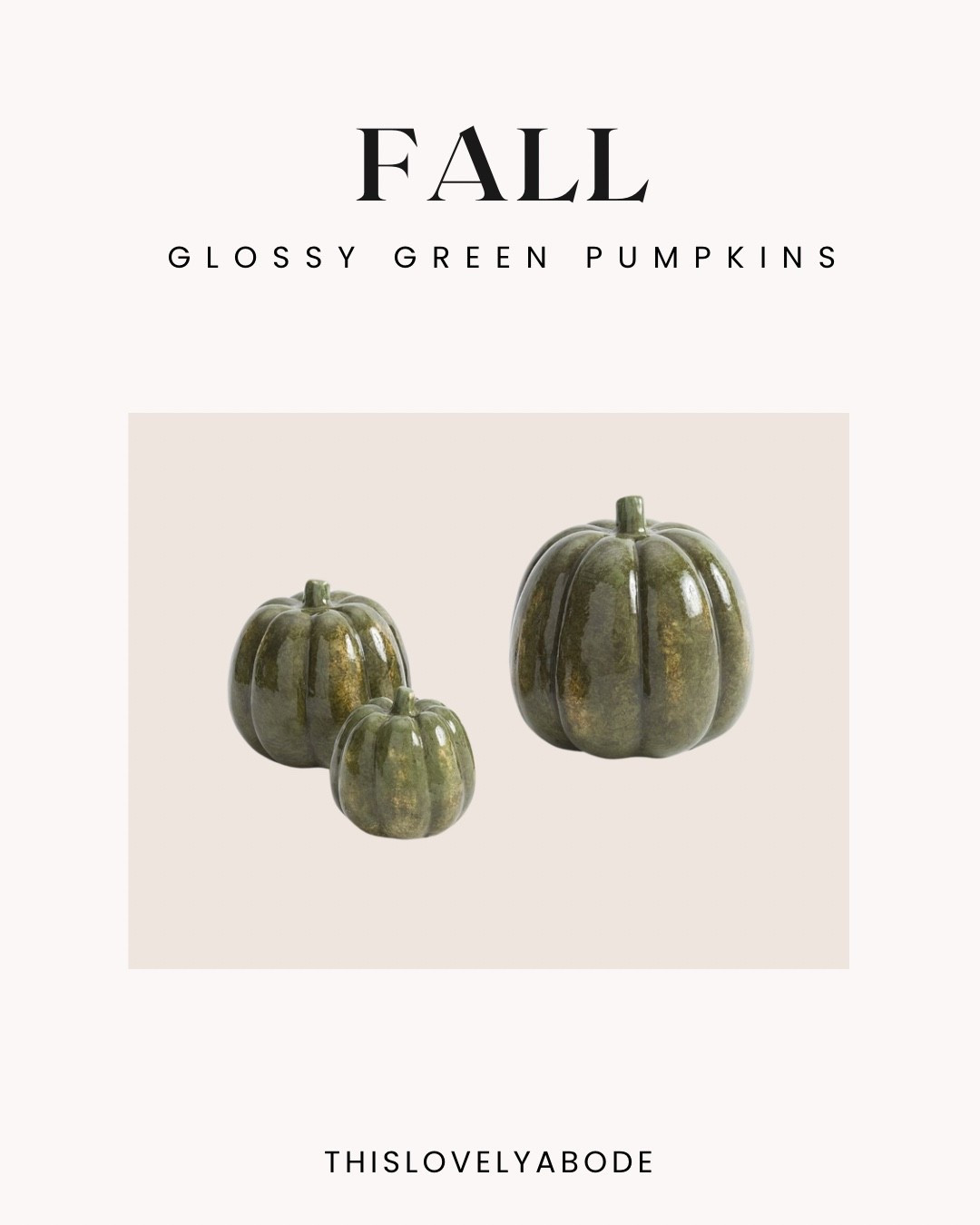 Love this muted green glossy pumpkins. They come in several sizes. 
#falldecor #homedecor #pumpkins #potterybarn

#LTKHome