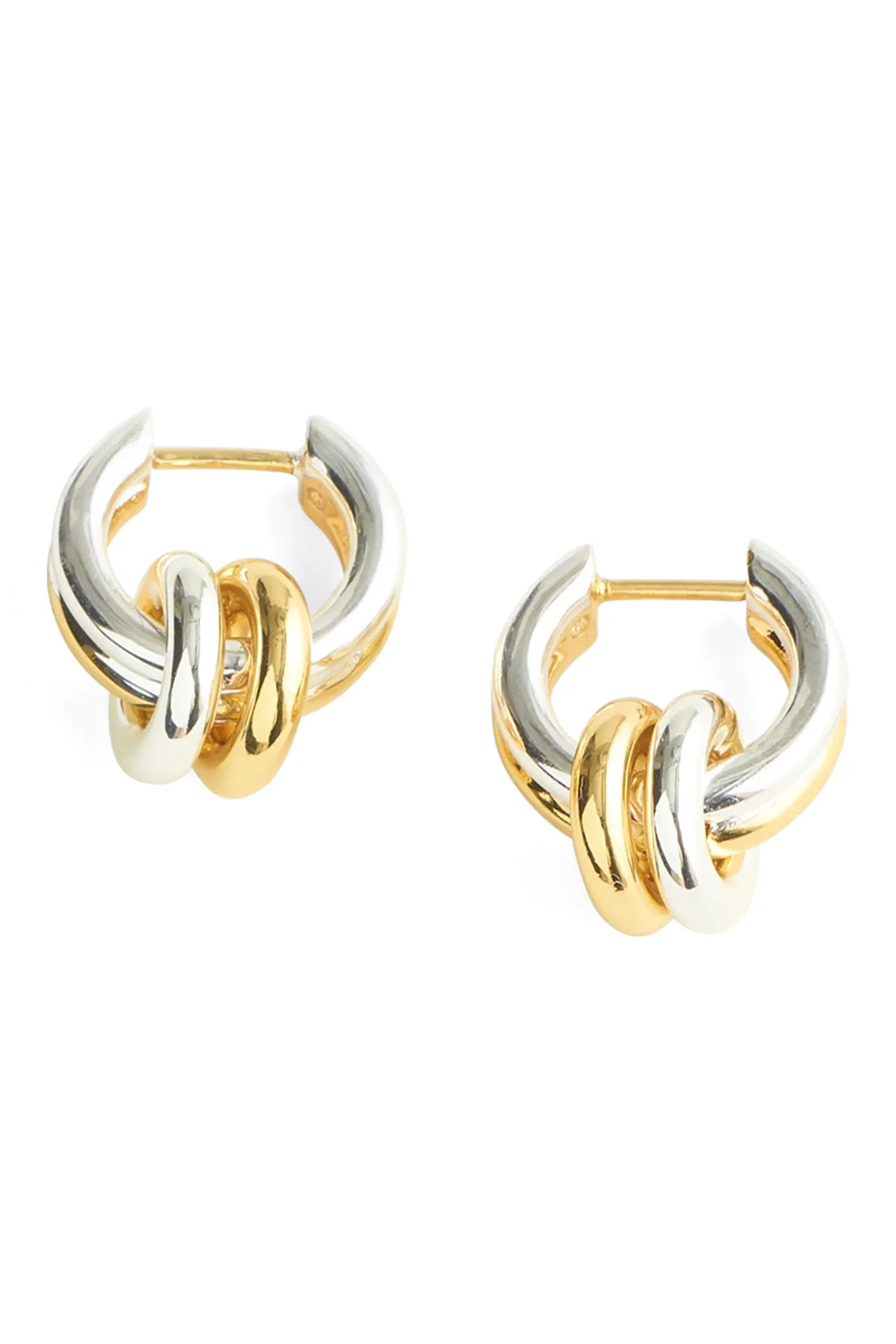 Madewell Mixed Metal Sculptural Double Hoop Earrings (Women) | Nordstrom | Nordstrom